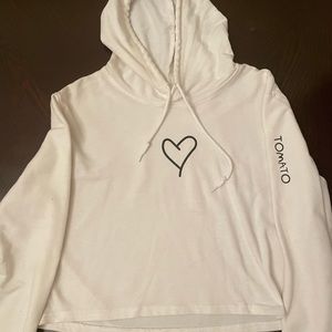 White Heart/Tomato Cropped Hoodie